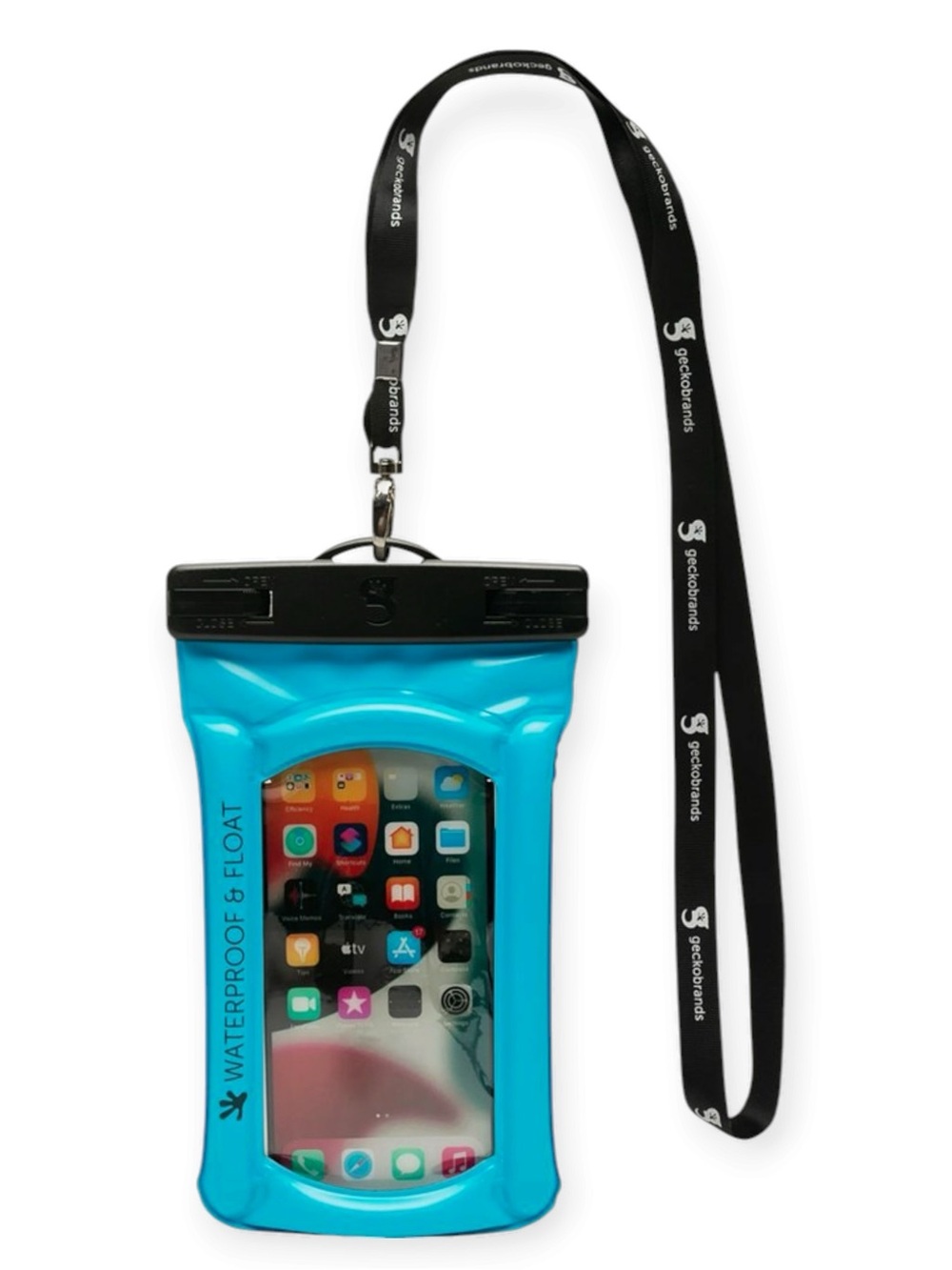 geckobrands Waterproof & Float Phone Dry Bag Pouch Blue NWT